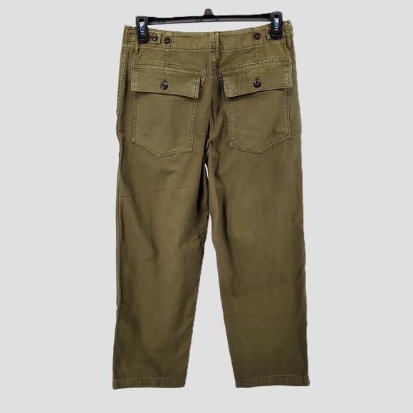 Outerknown Fatigue Utility High Rise Cropped Pants Olive Green Womens Size 8 - Picture 2 of 9
